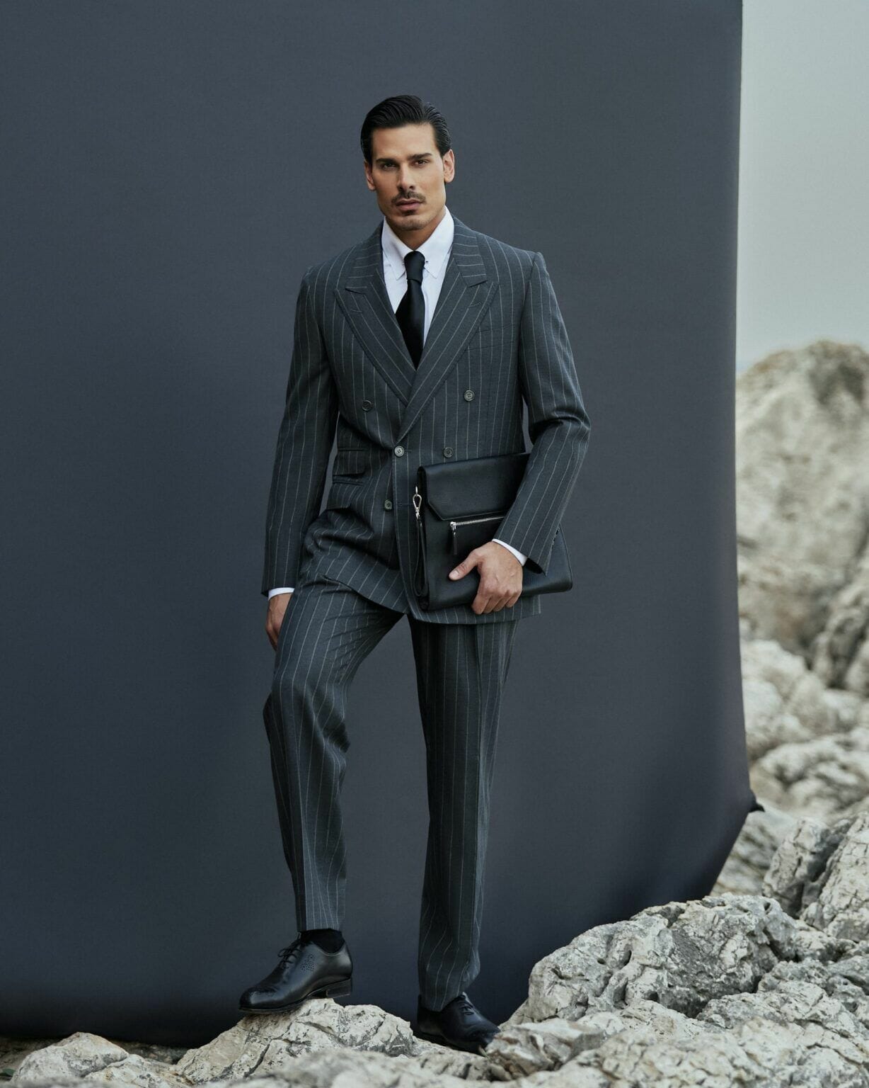 Charcoal Grey Pinstripe Suit Pinstripe Suit Nemer Saade